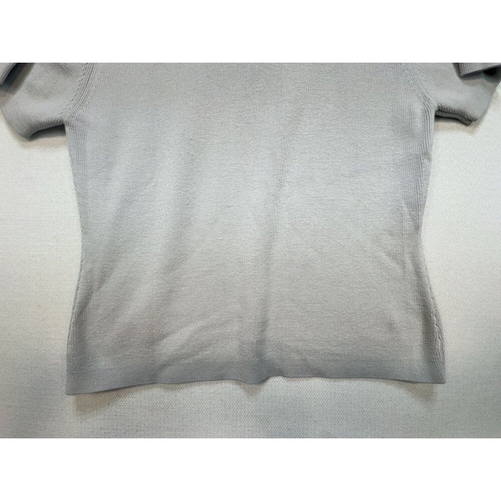 Vintage Tailor B. Moss Womens Knit Short Sleeve T-Shirt Sze L Gray Casual Summer - Picture 9 of 10